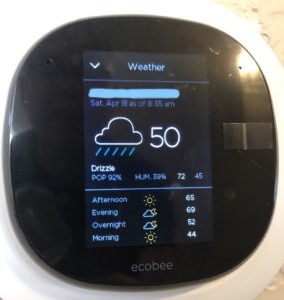 ecobee thermostat weather page